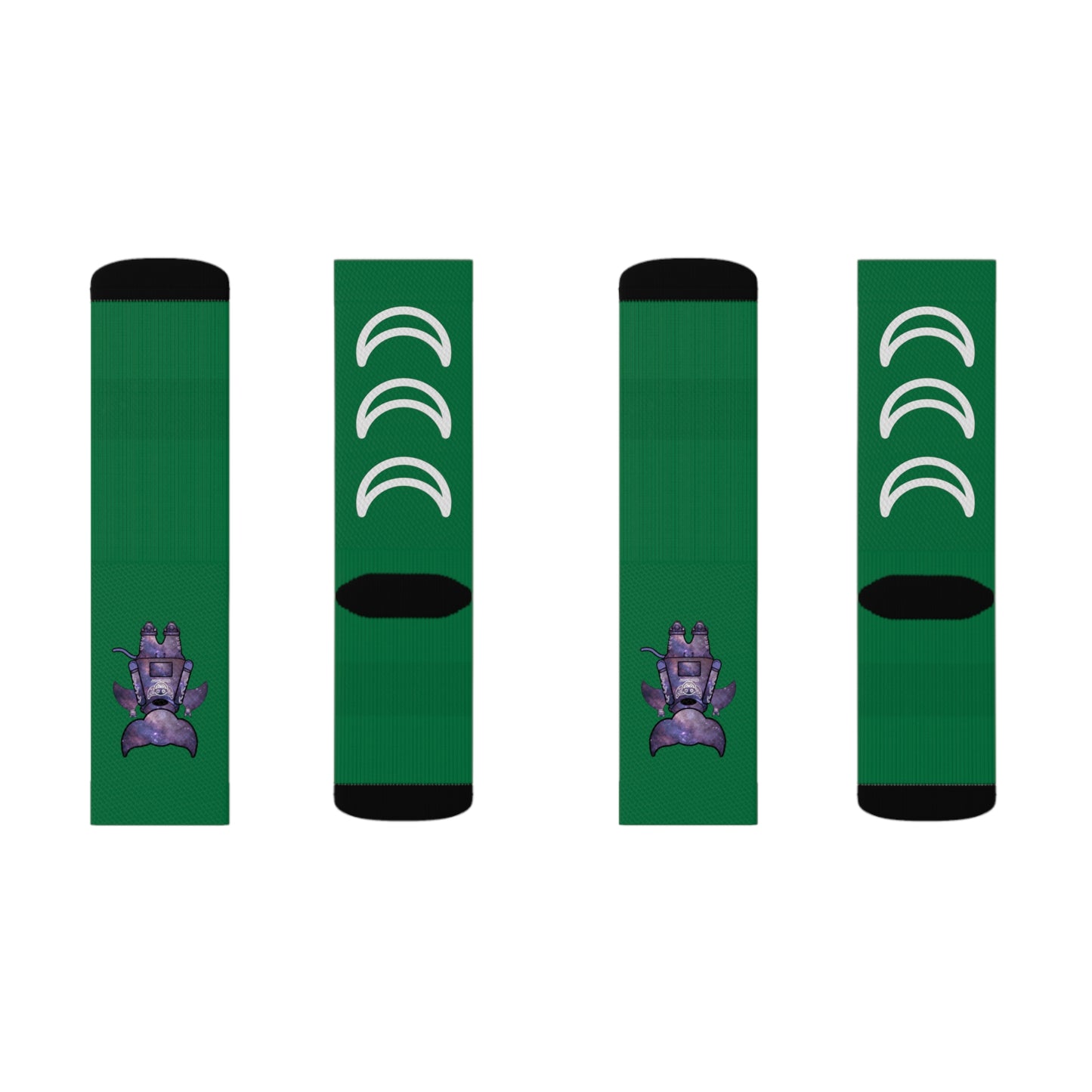 Cute BaTKaTT Sublimation Socks (Dark green)