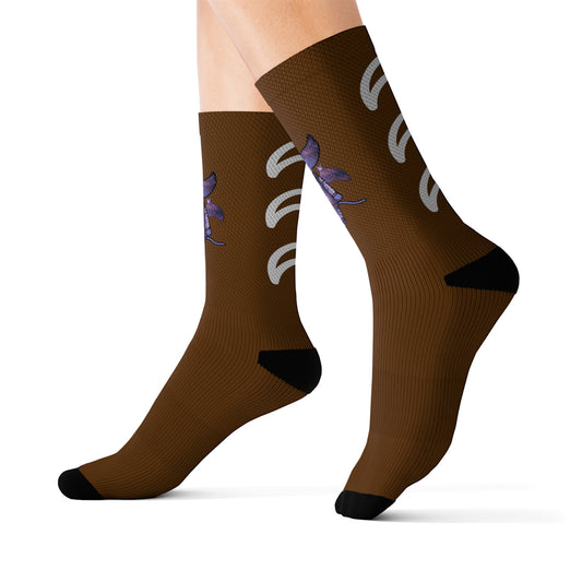 Cute BaTKaTT Sublimation Socks (Brown)