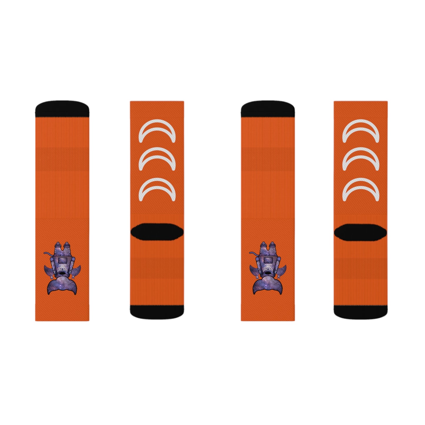 Cute BaTKaTT Sublimation Socks (Orange)