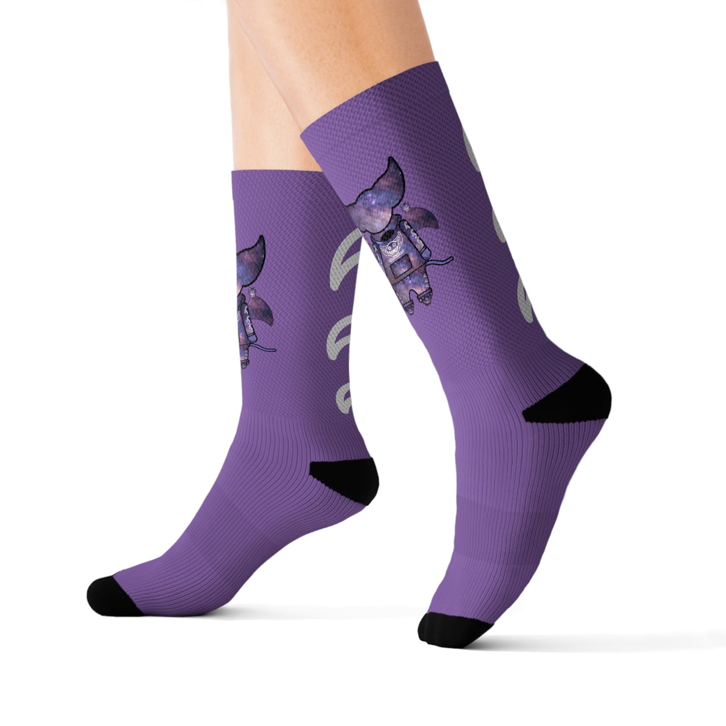 Cute BaTKaTT Sublimation Socks (Light purple)