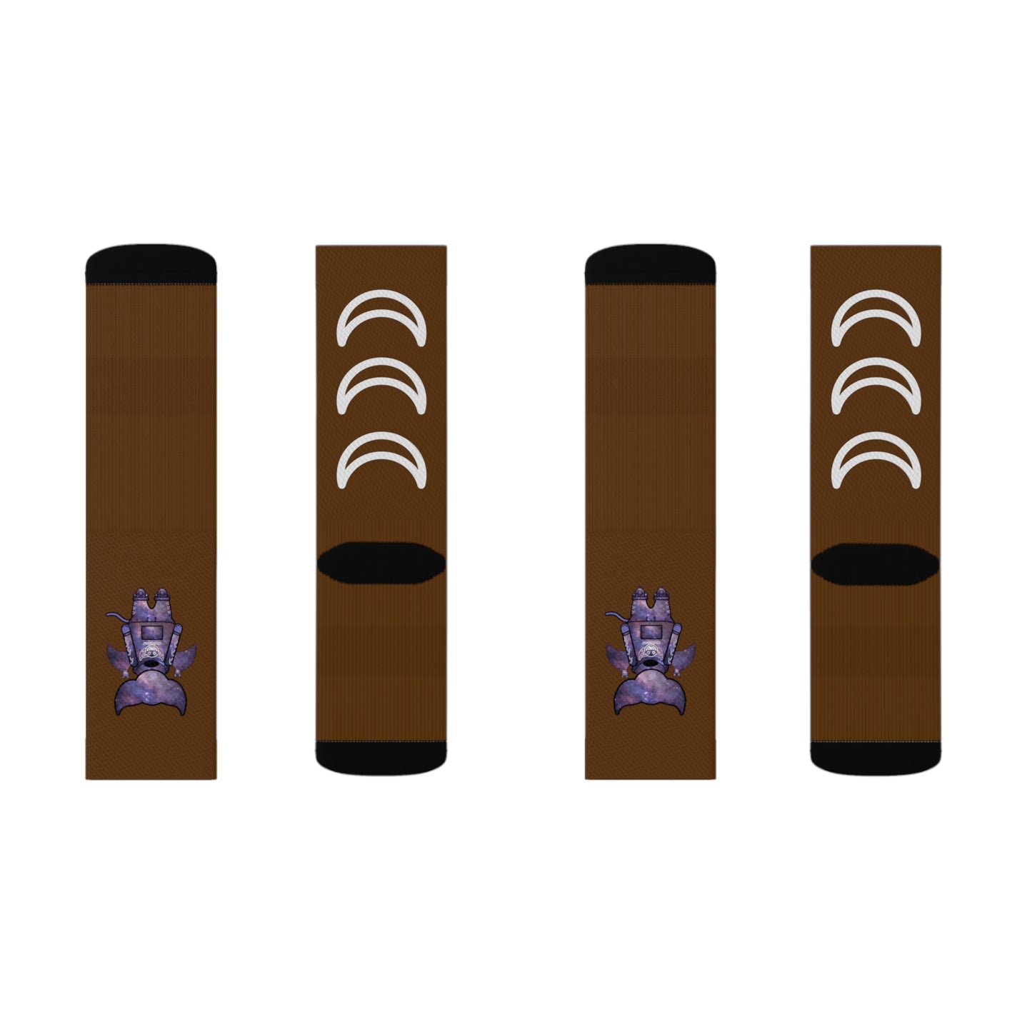 Cute BaTKaTT Sublimation Socks (Brown)