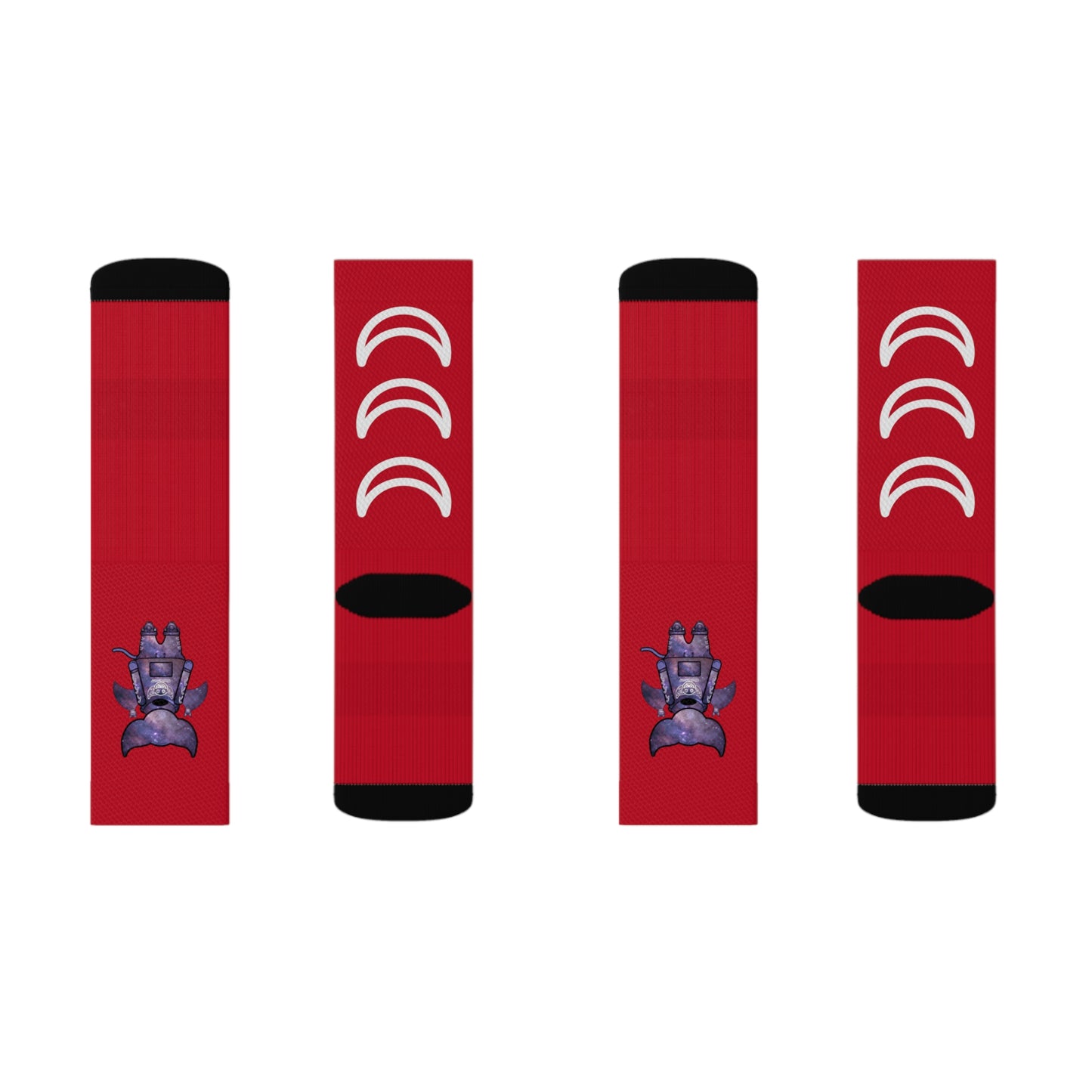 Cute BaTKaTT Sublimation Socks (Dark red)