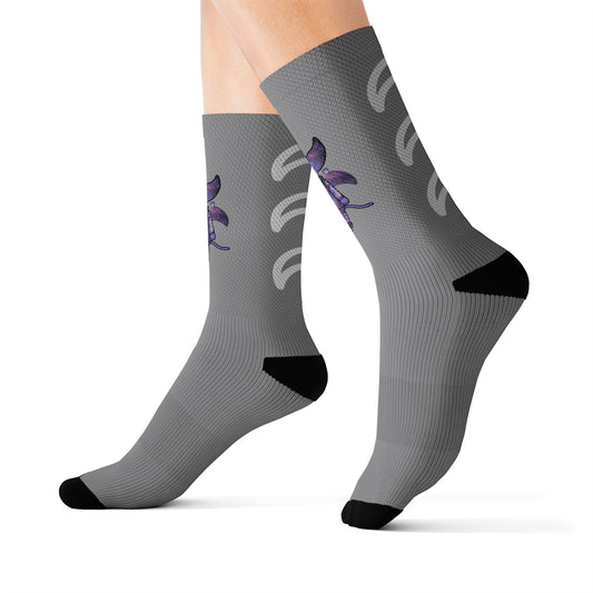 Cute BaTKaTT Sublimation Socks (Grey)
