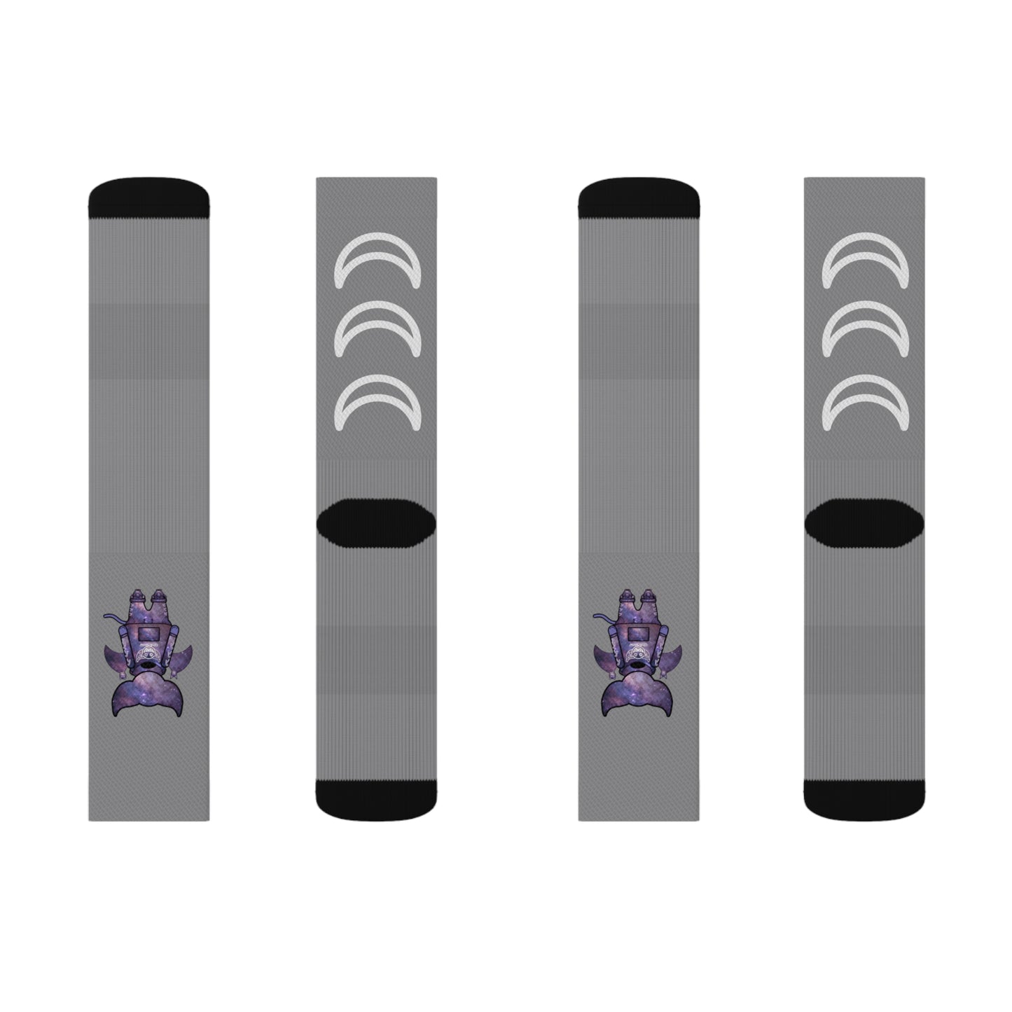 Cute BaTKaTT Sublimation Socks (Grey)