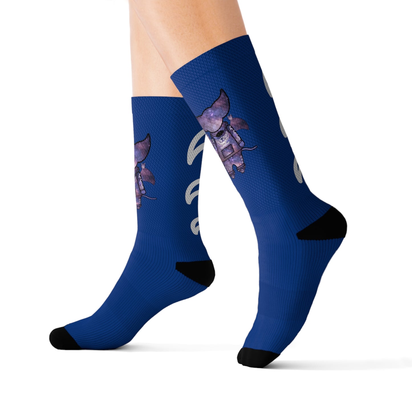 Cute BaTKaTT Sublimation Socks (Dark blue)