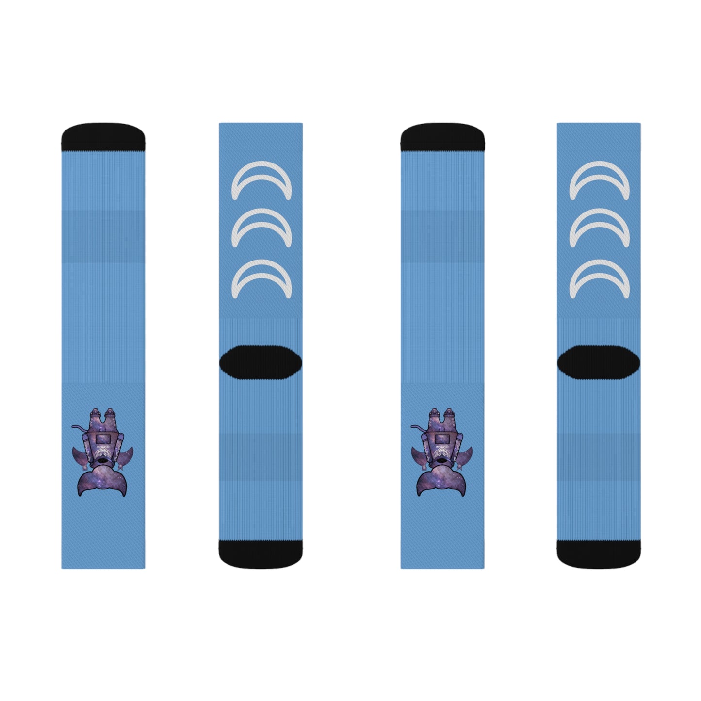 Cute BaTKaTT Sublimation Socks (Light blue)
