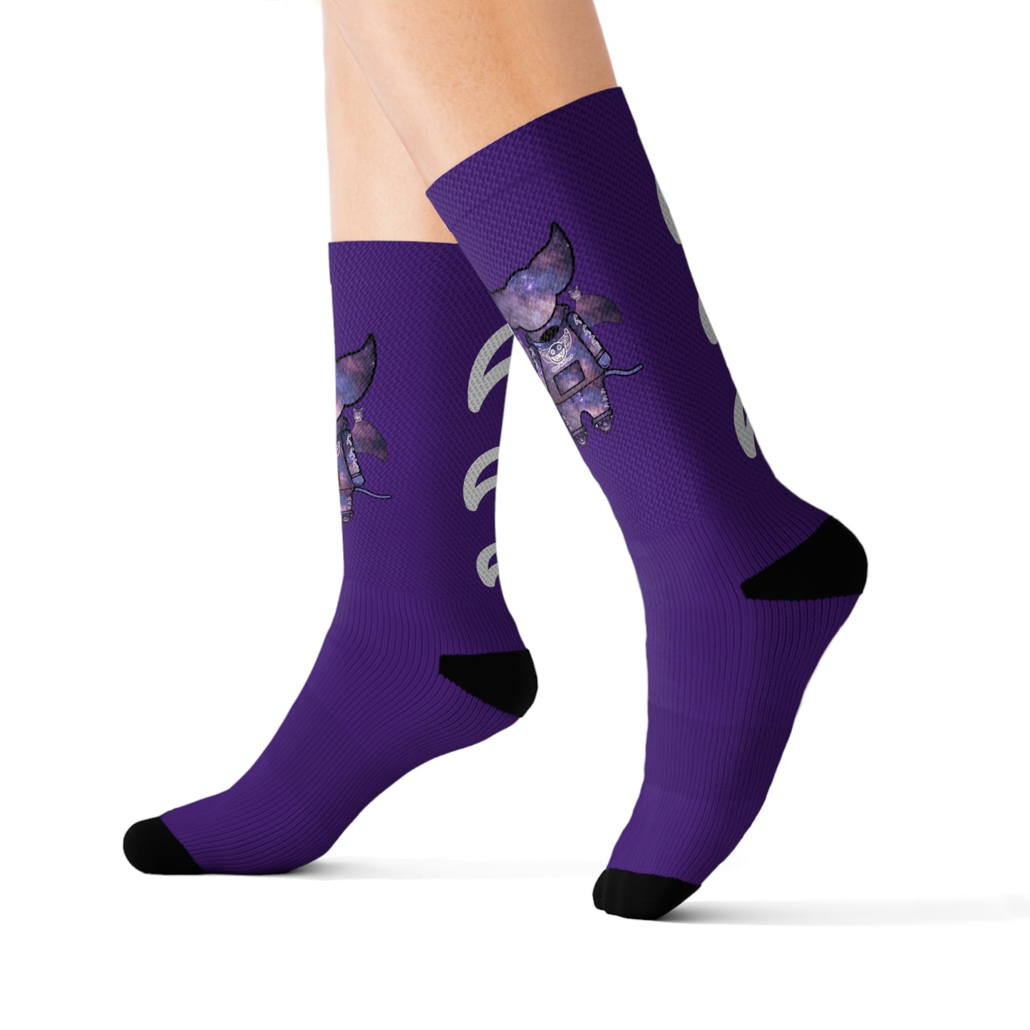 Cute BaTKaTT Sublimation Socks (Purple)