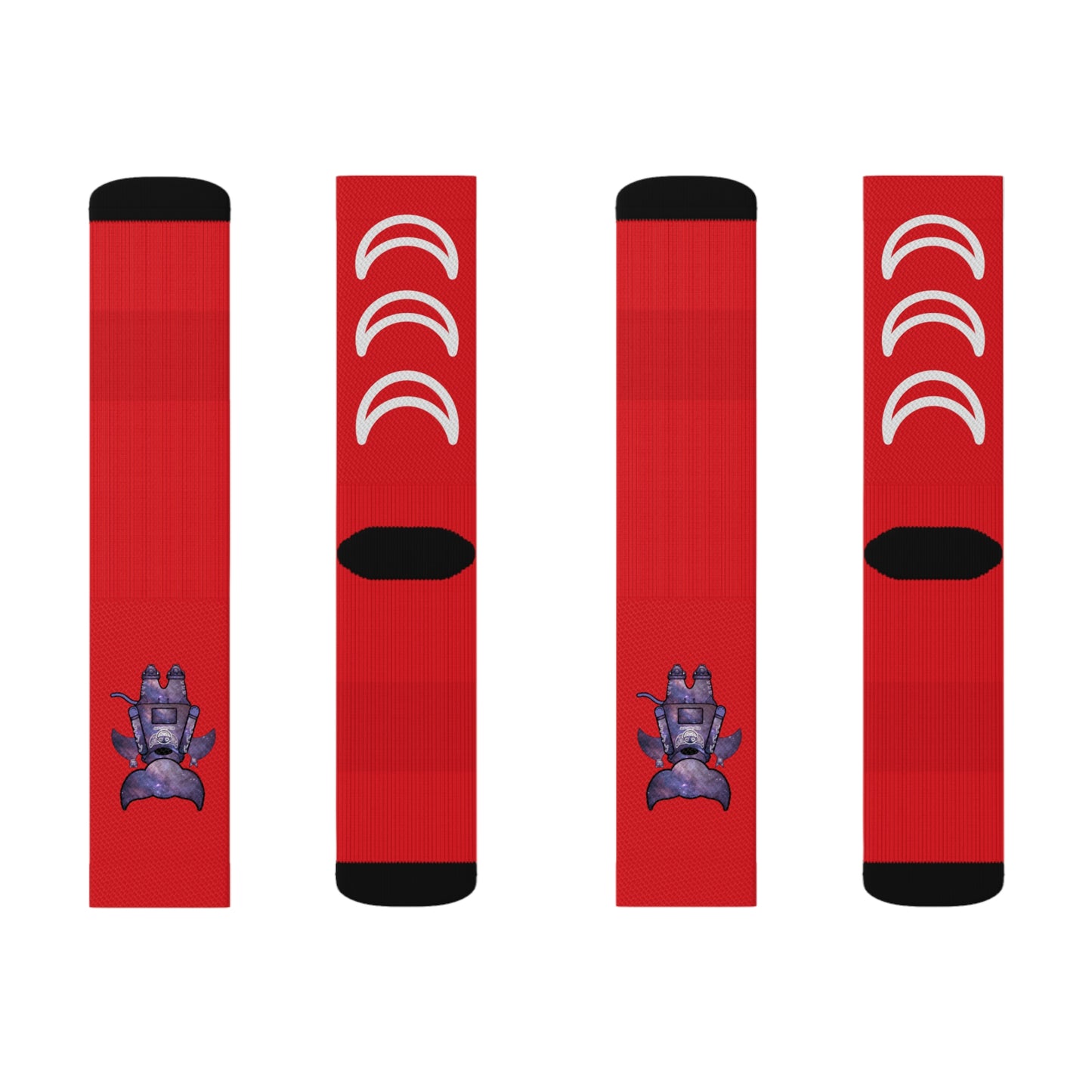 Cute BaTKaTT Sublimation Socks (Red)