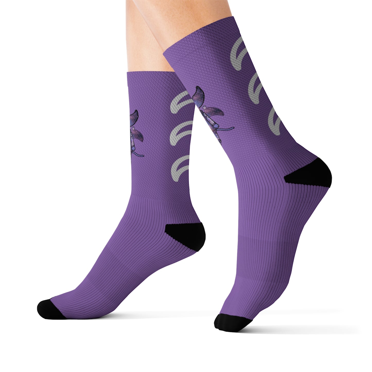 Cute BaTKaTT Sublimation Socks (Light purple)