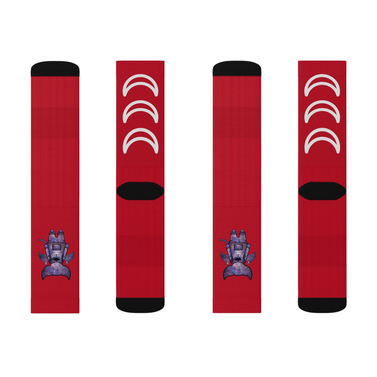 Cute BaTKaTT Sublimation Socks (Dark red)