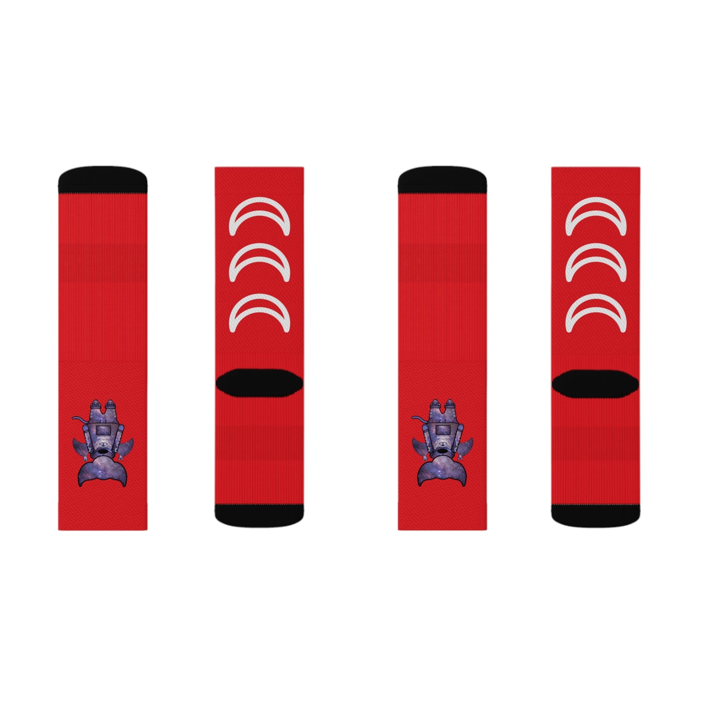 Cute BaTKaTT Sublimation Socks (Red)