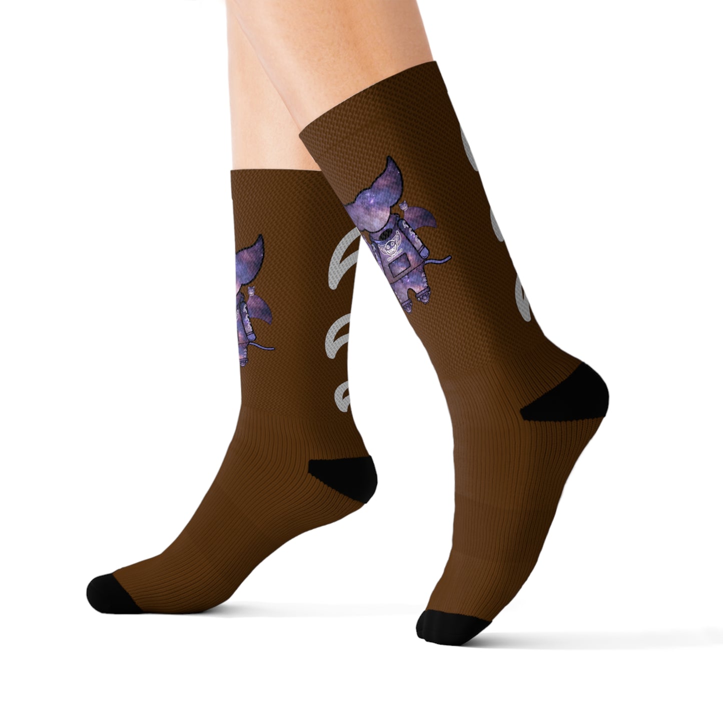 Cute BaTKaTT Sublimation Socks (Brown)