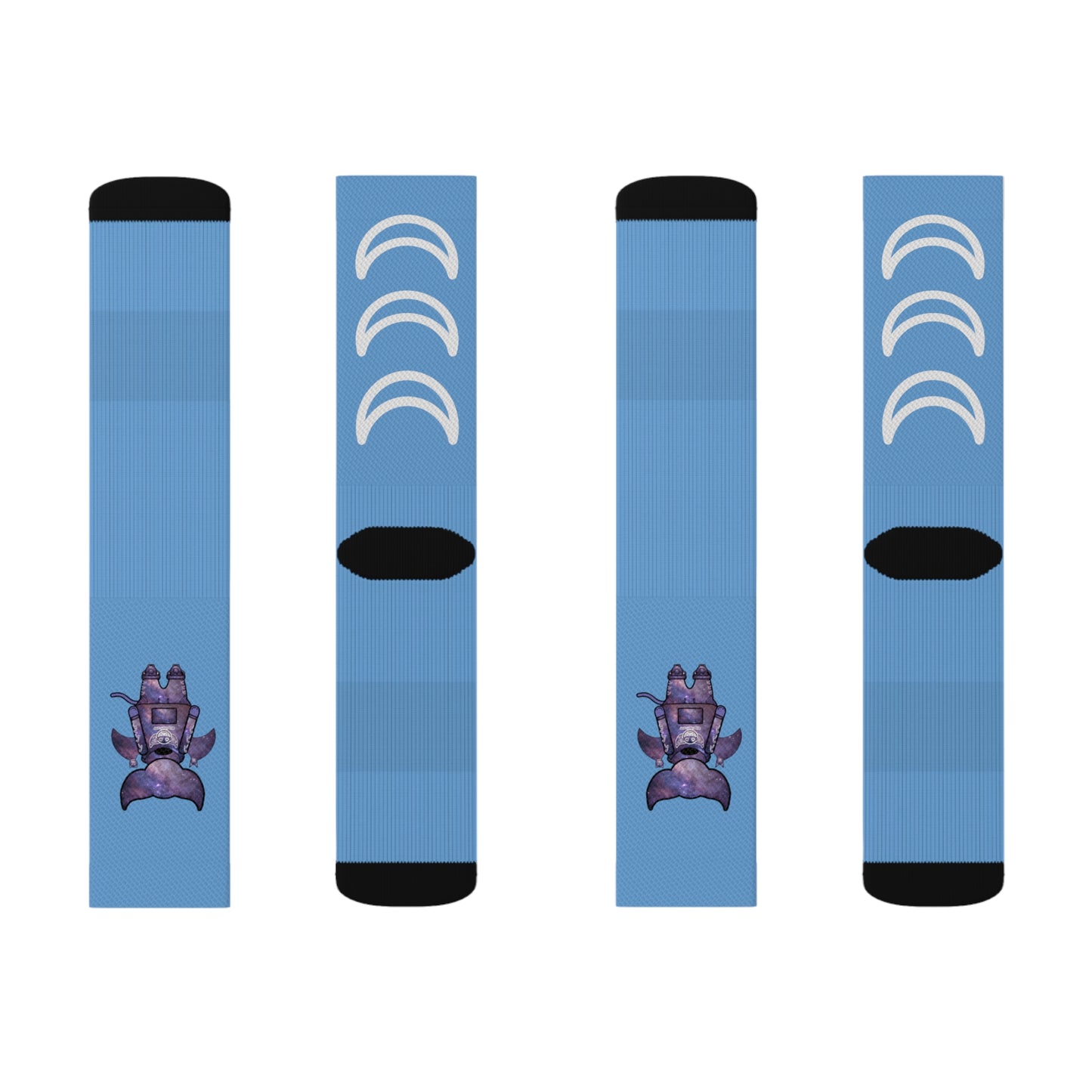 Cute BaTKaTT Sublimation Socks (Light blue)