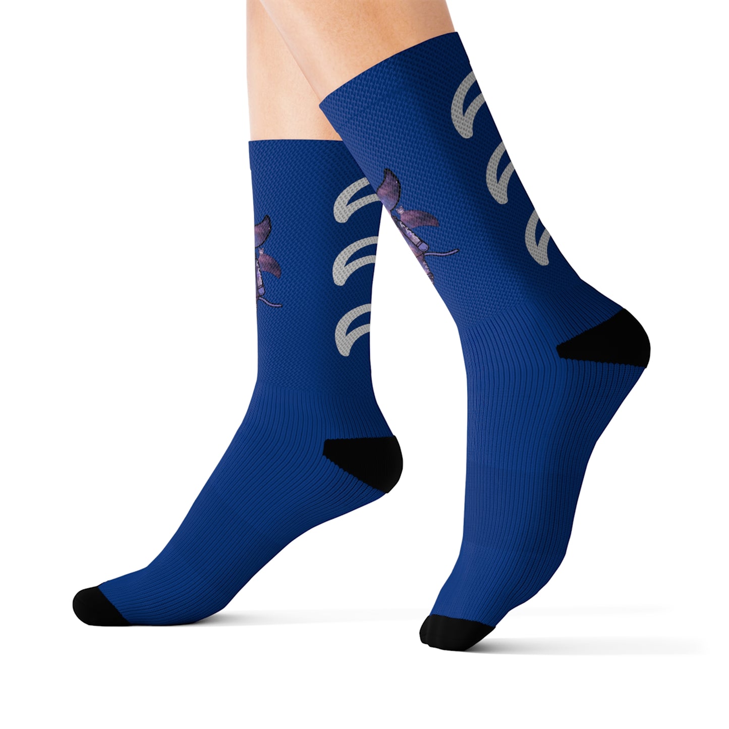 Cute BaTKaTT Sublimation Socks (Dark blue)