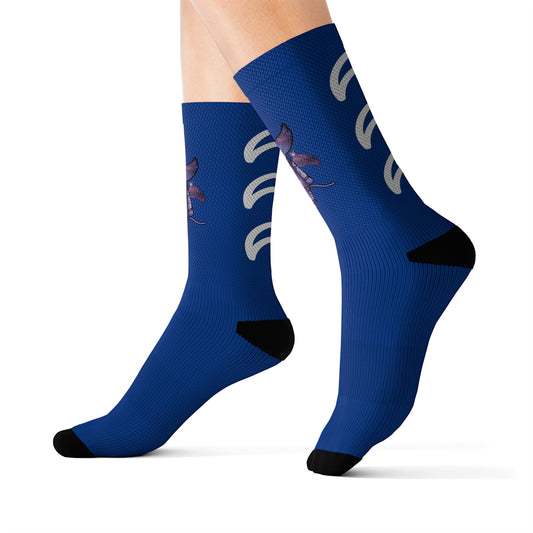 Cute BaTKaTT Sublimation Socks (Dark blue)