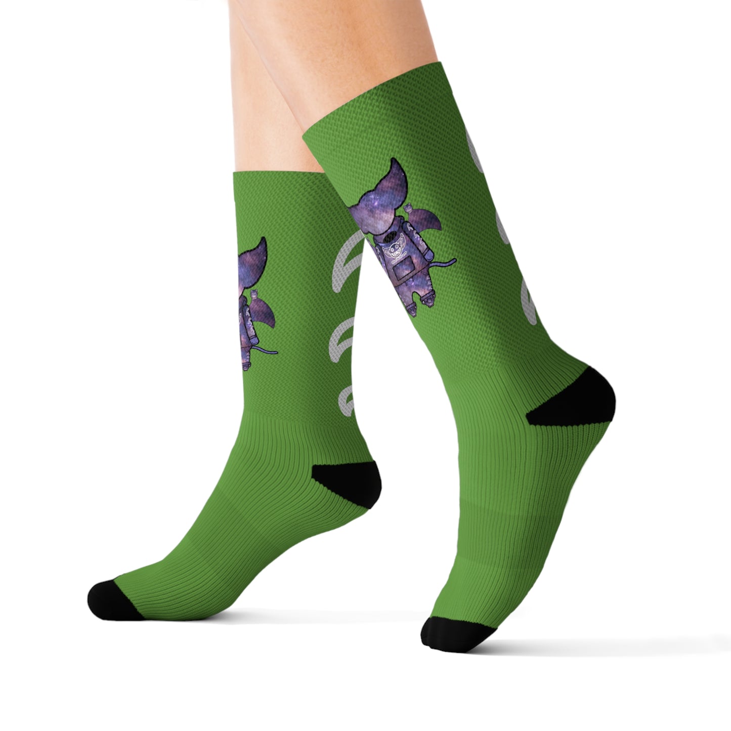 Cute BaTKaTT Sublimation Socks (Green)