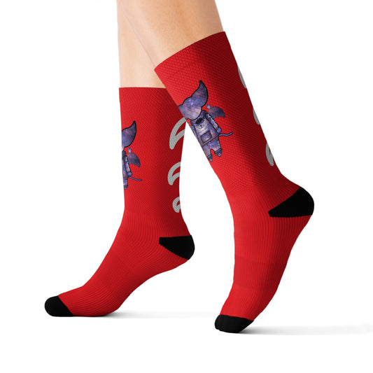 Cute BaTKaTT Sublimation Socks (Red)