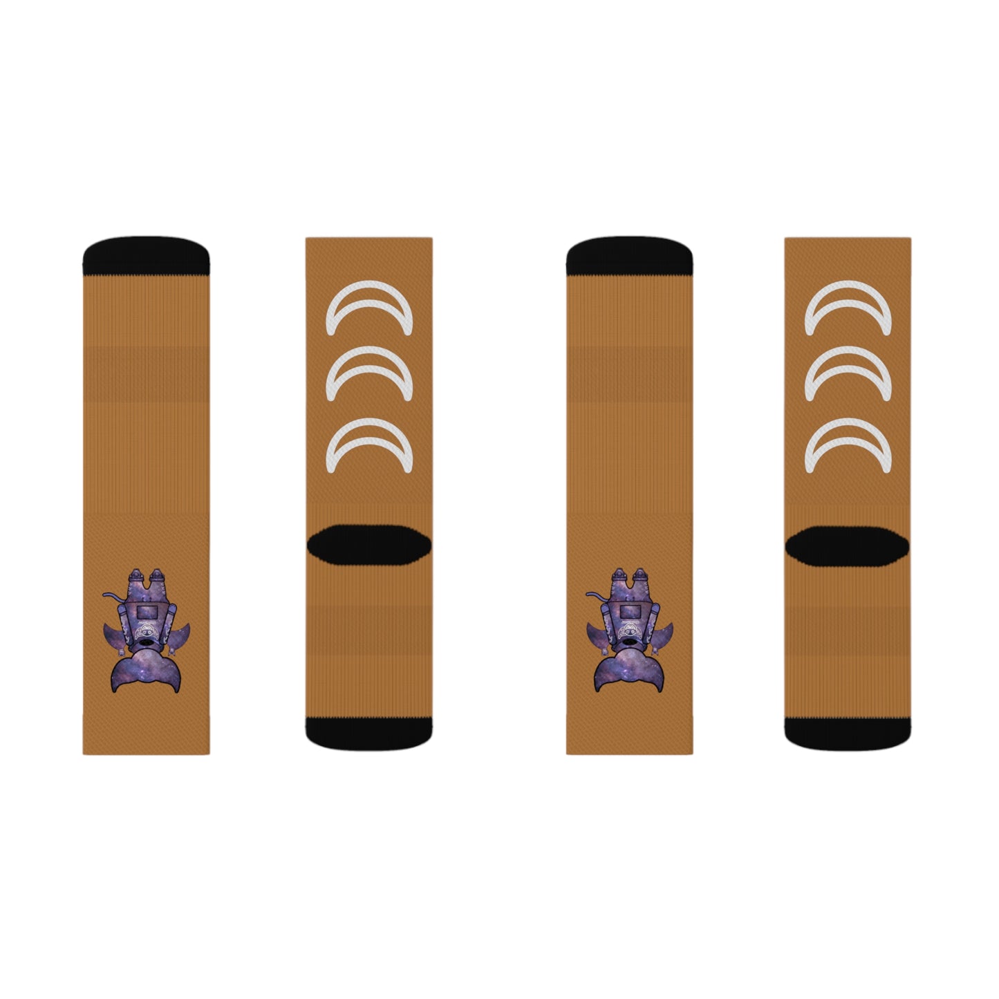 Cute BaTKaTT Sublimation Socks (Light brown)
