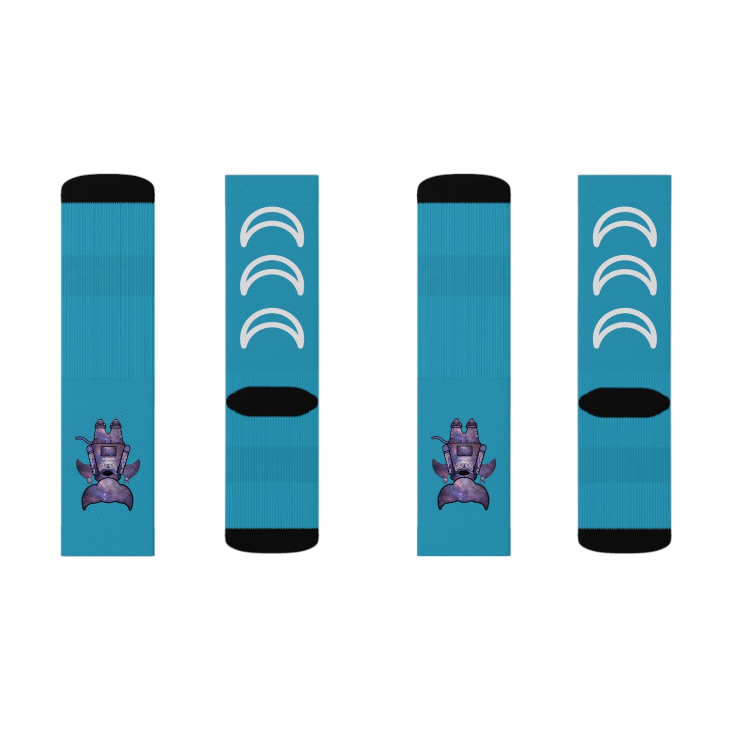 Cute BaTKaTT Sublimation Socks (Turquoise)