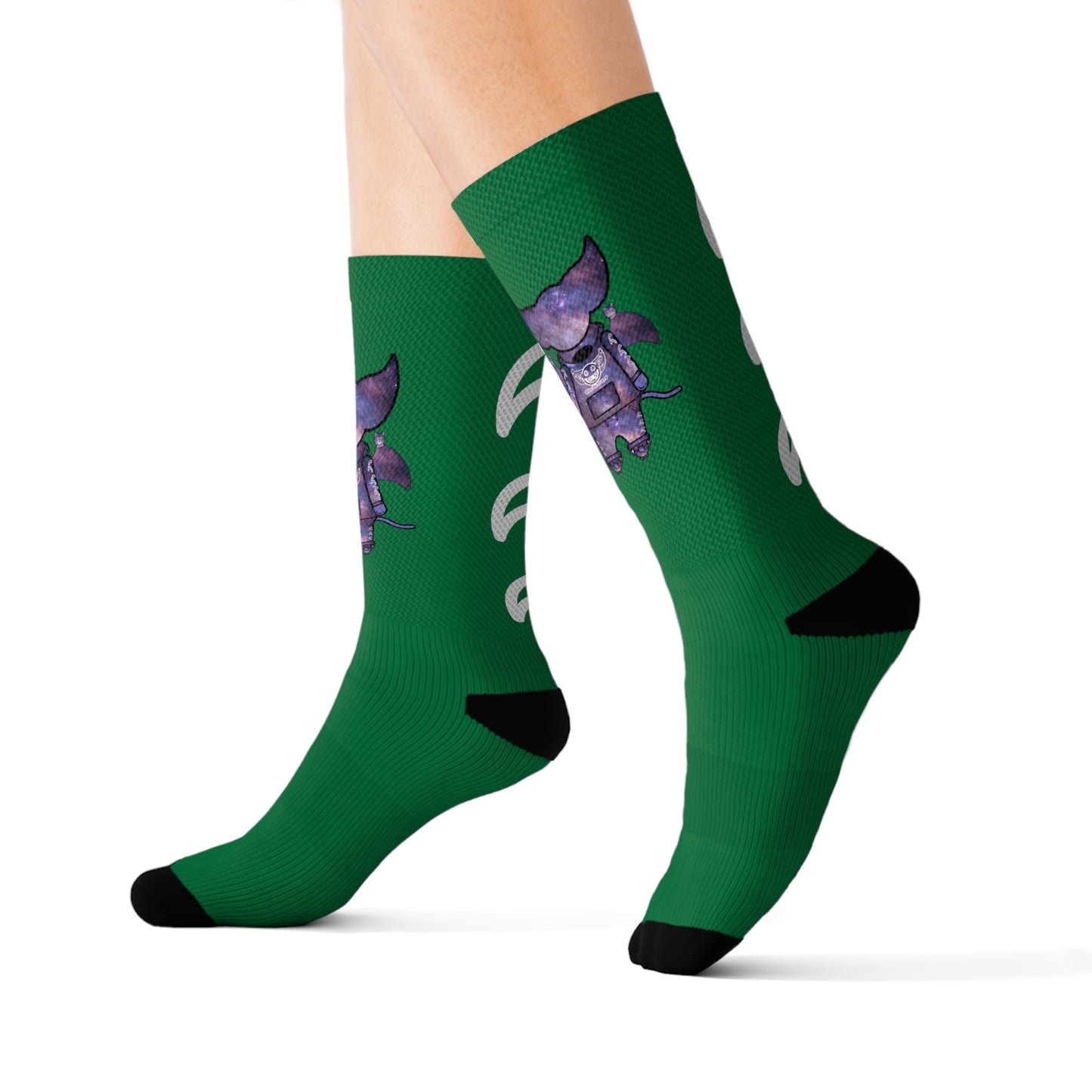 Cute BaTKaTT Sublimation Socks (Dark green)