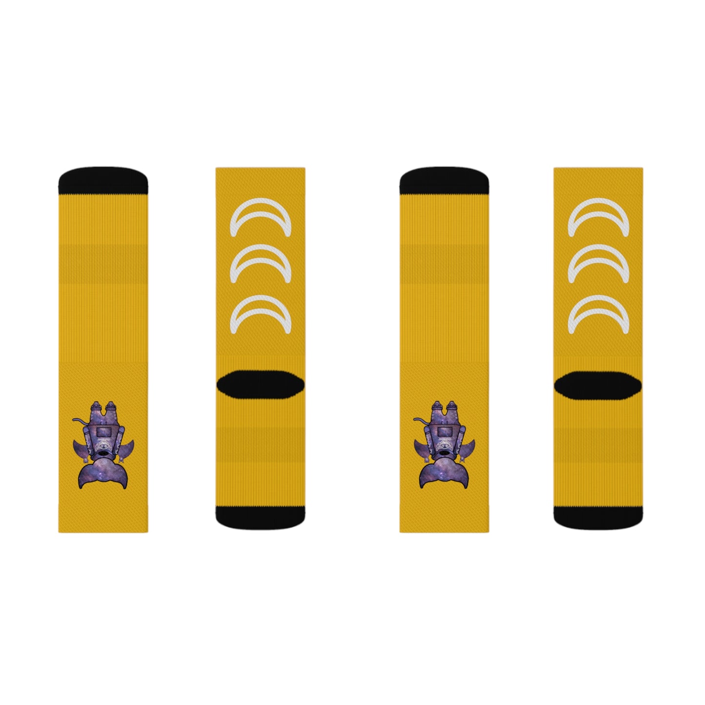 Cute BaTKaTT Sublimation Socks (Yellow)