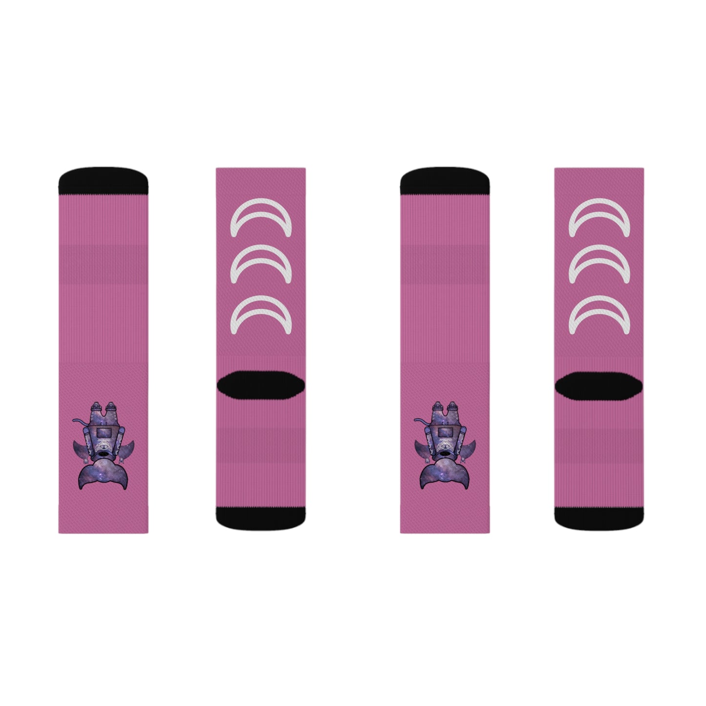 Cute BaTKaTT Sublimation Socks (Light pink)