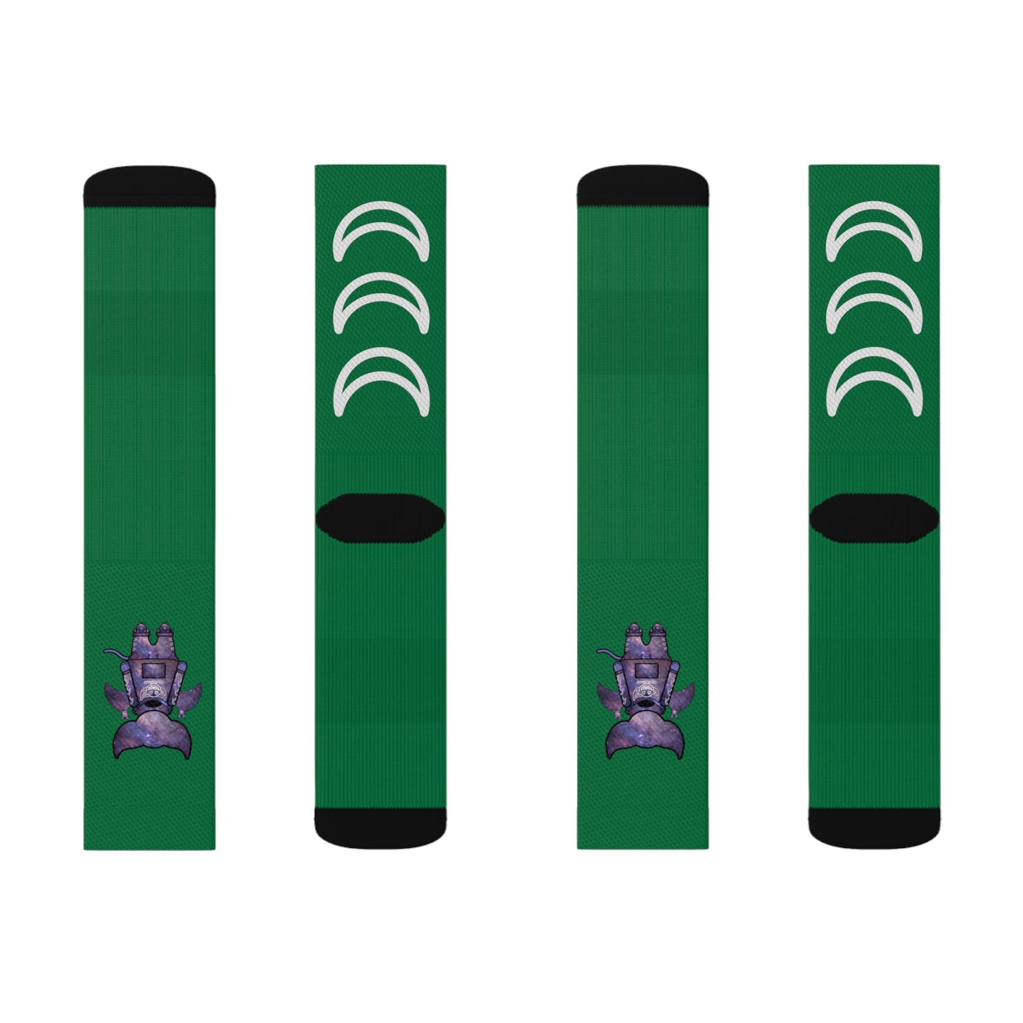 Cute BaTKaTT Sublimation Socks (Dark green)