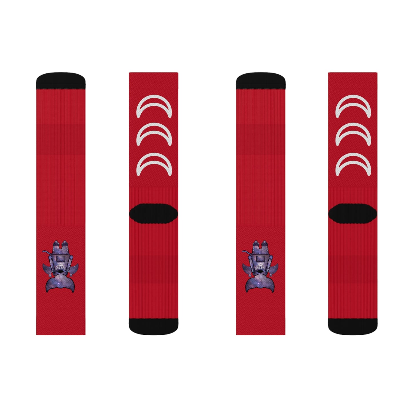 Cute BaTKaTT Sublimation Socks (Dark red)