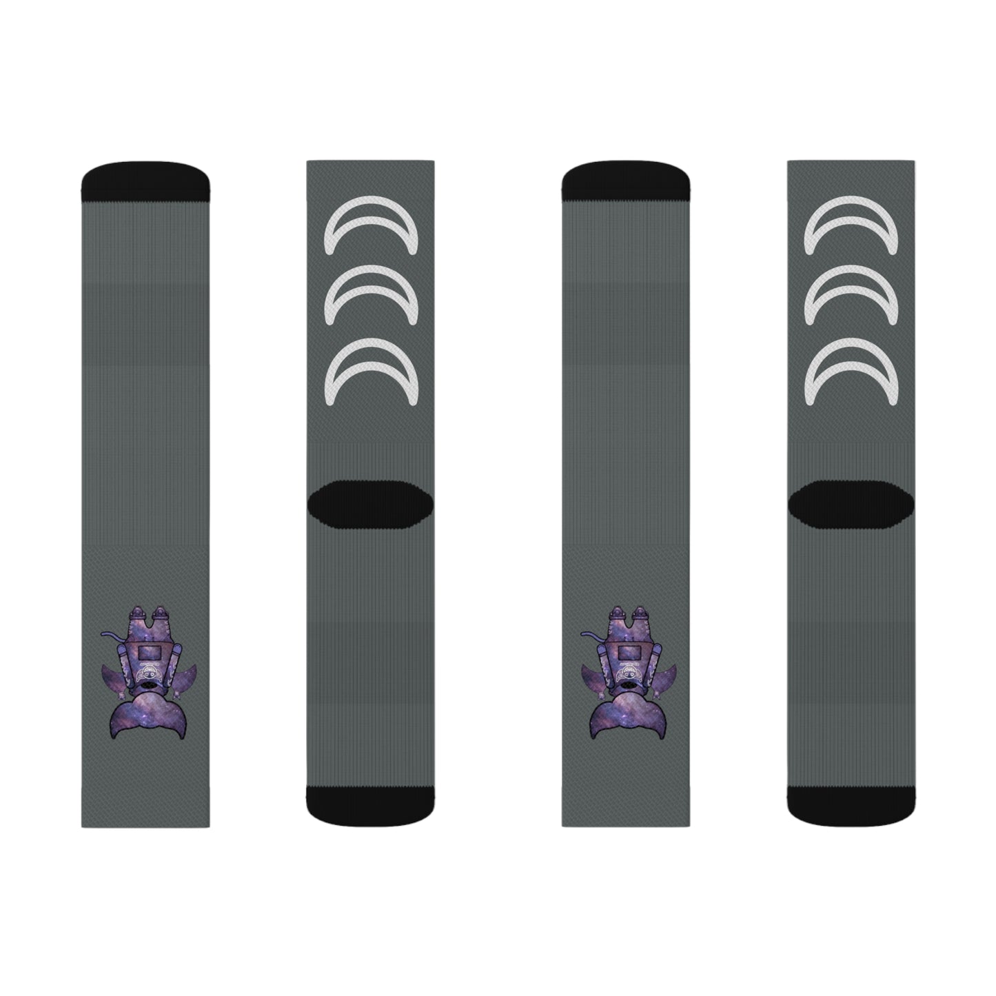 Cute BaTKaTT Sublimation Socks (Dark grey)