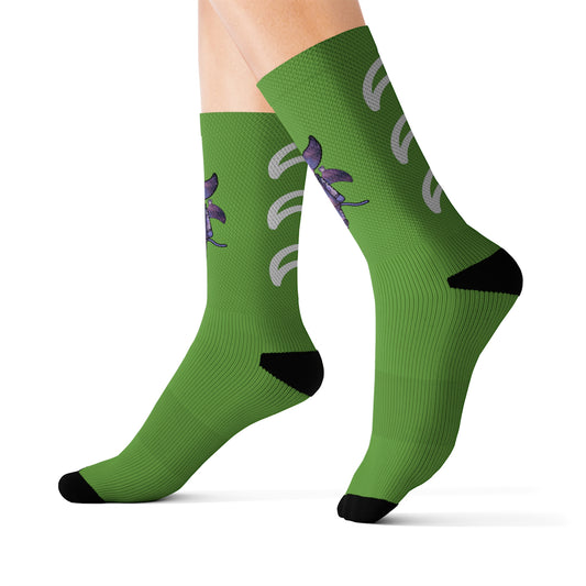 Cute BaTKaTT Sublimation Socks (Green)