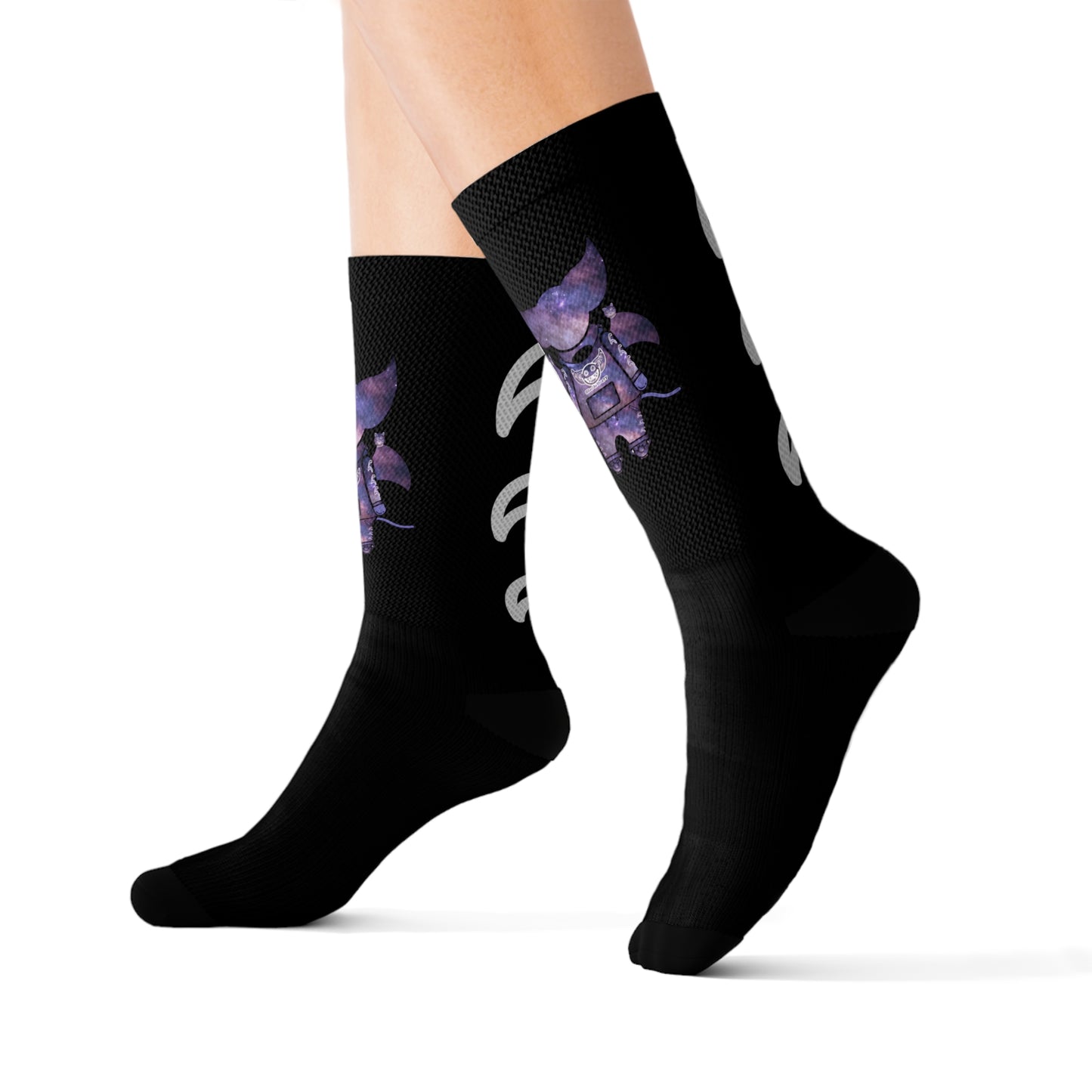 Cute BaTKaTT Sublimation Socks (Black)