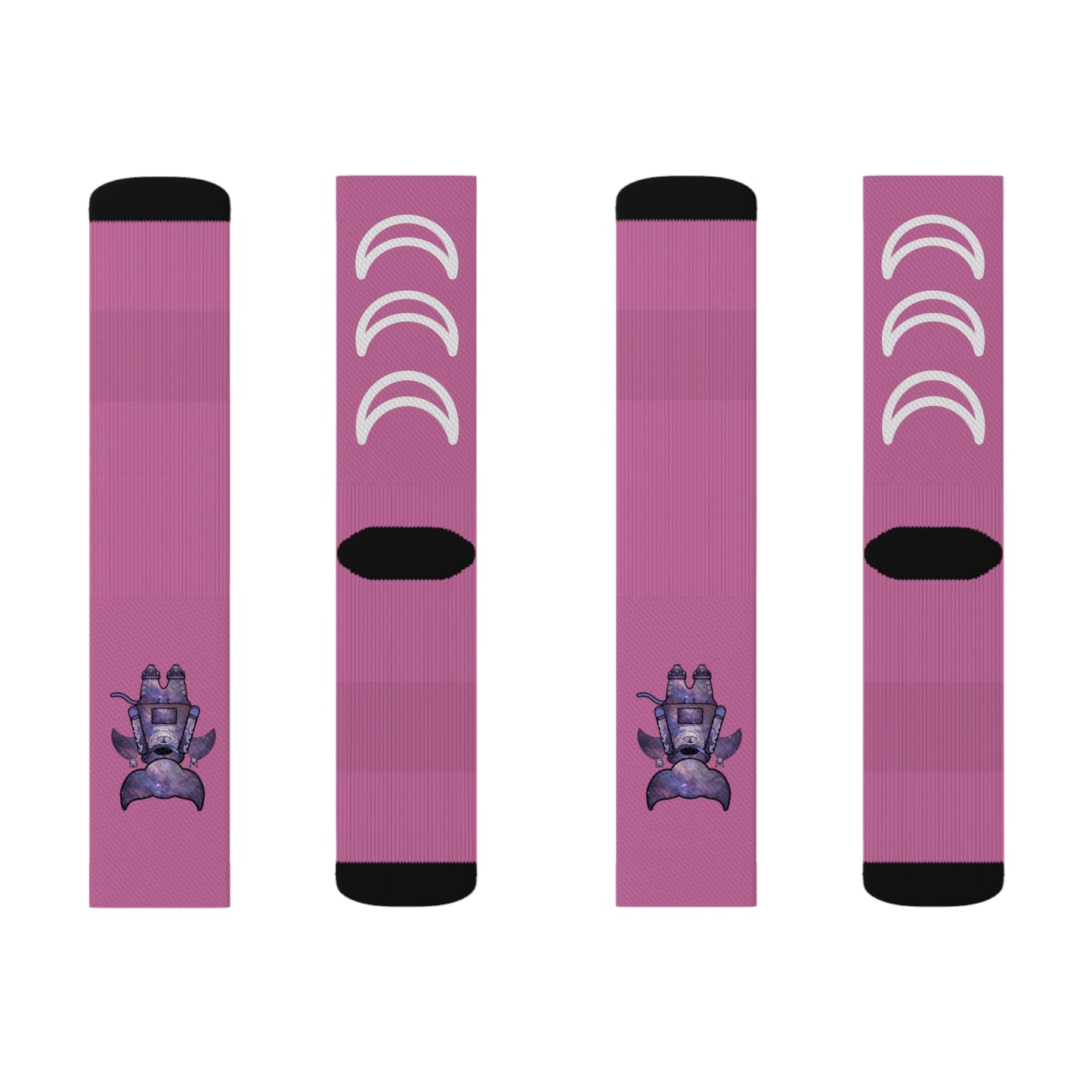 Cute BaTKaTT Sublimation Socks (Light pink)
