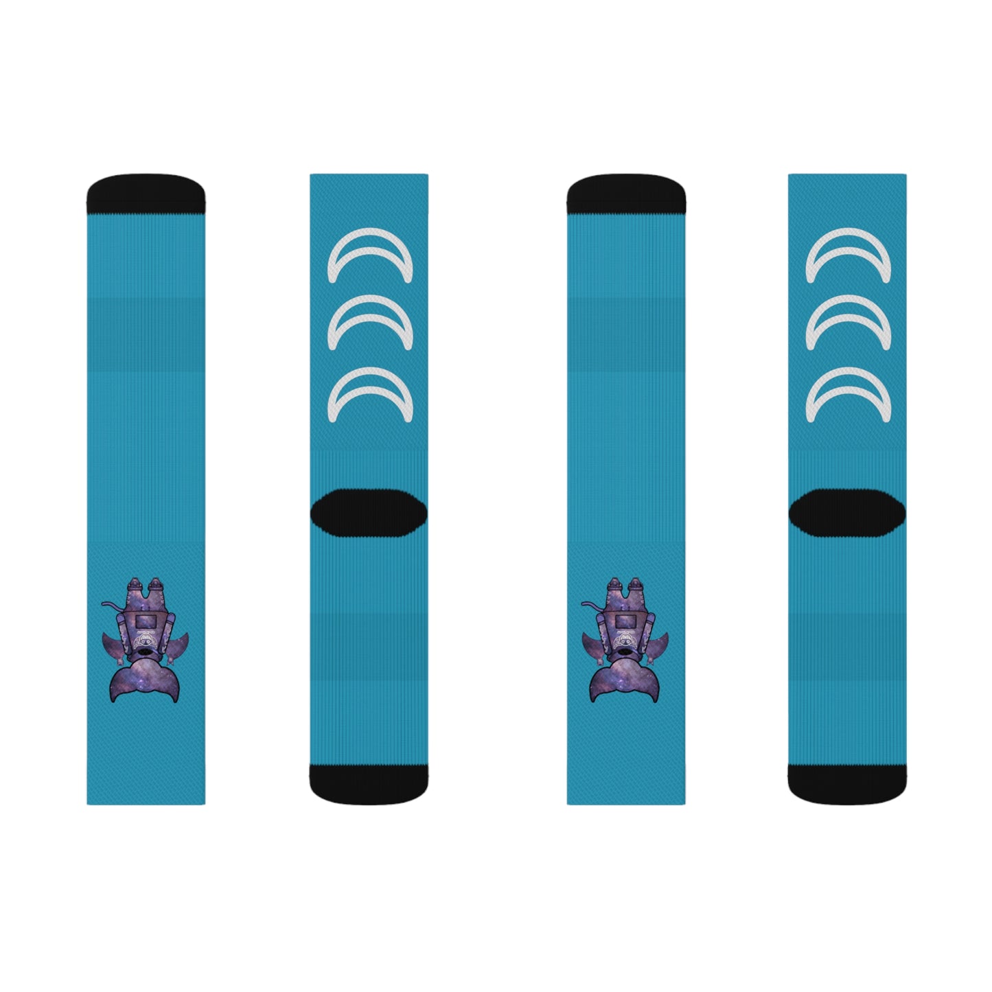 Cute BaTKaTT Sublimation Socks (Turquoise)