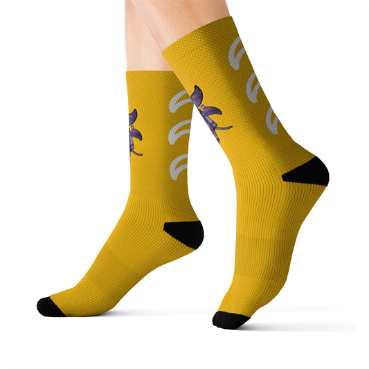 Cute BaTKaTT Sublimation Socks (Yellow)