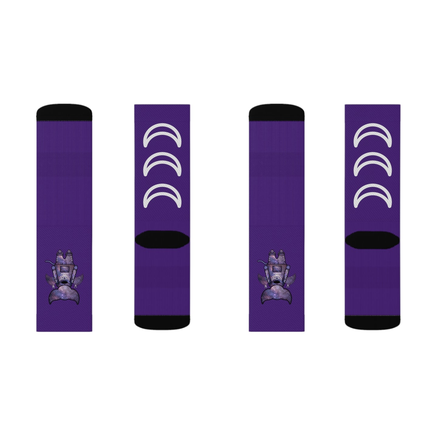 Cute BaTKaTT Sublimation Socks (Purple)
