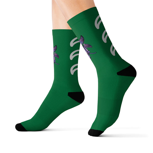 Cute BaTKaTT Sublimation Socks (Dark green)