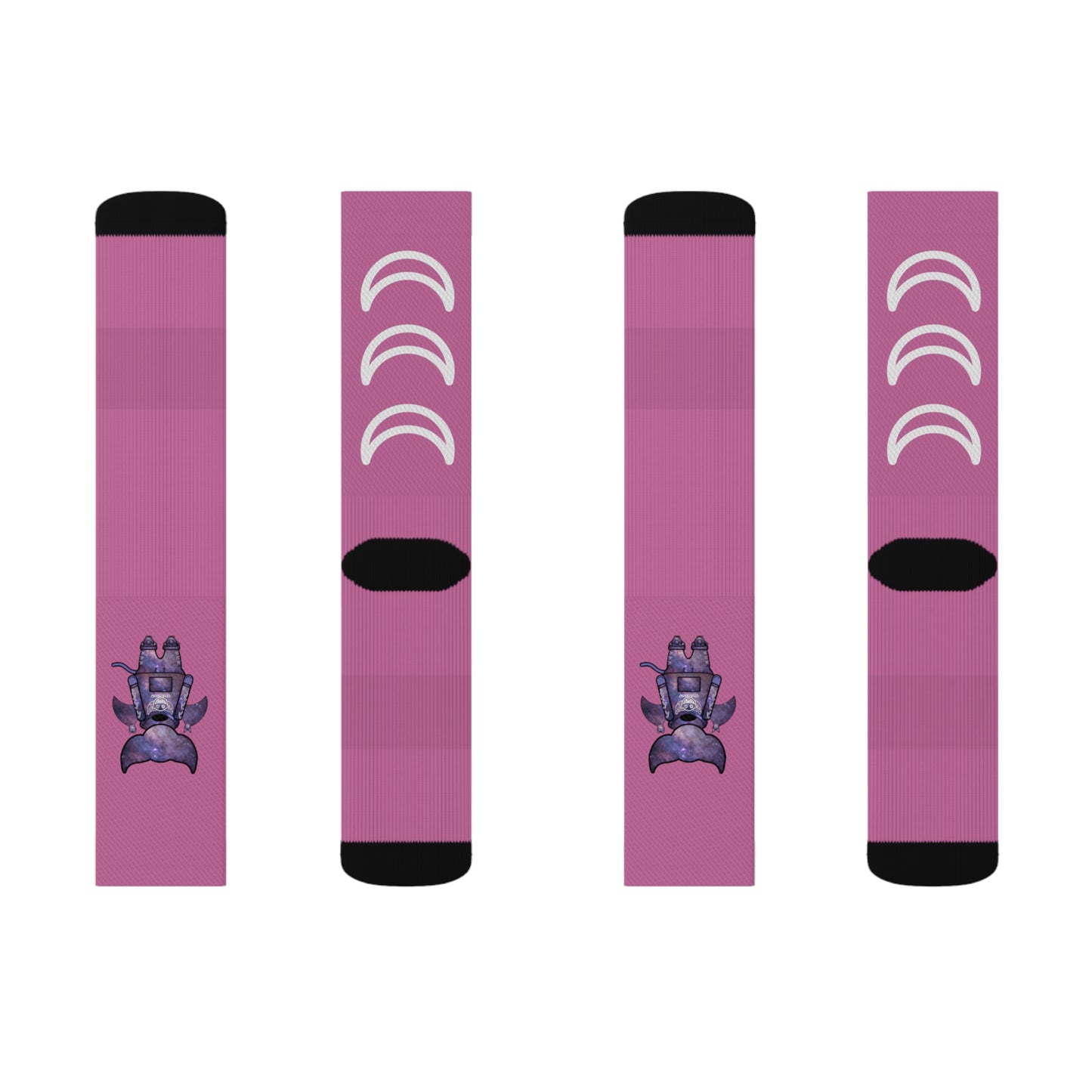 Cute BaTKaTT Sublimation Socks (Light pink)