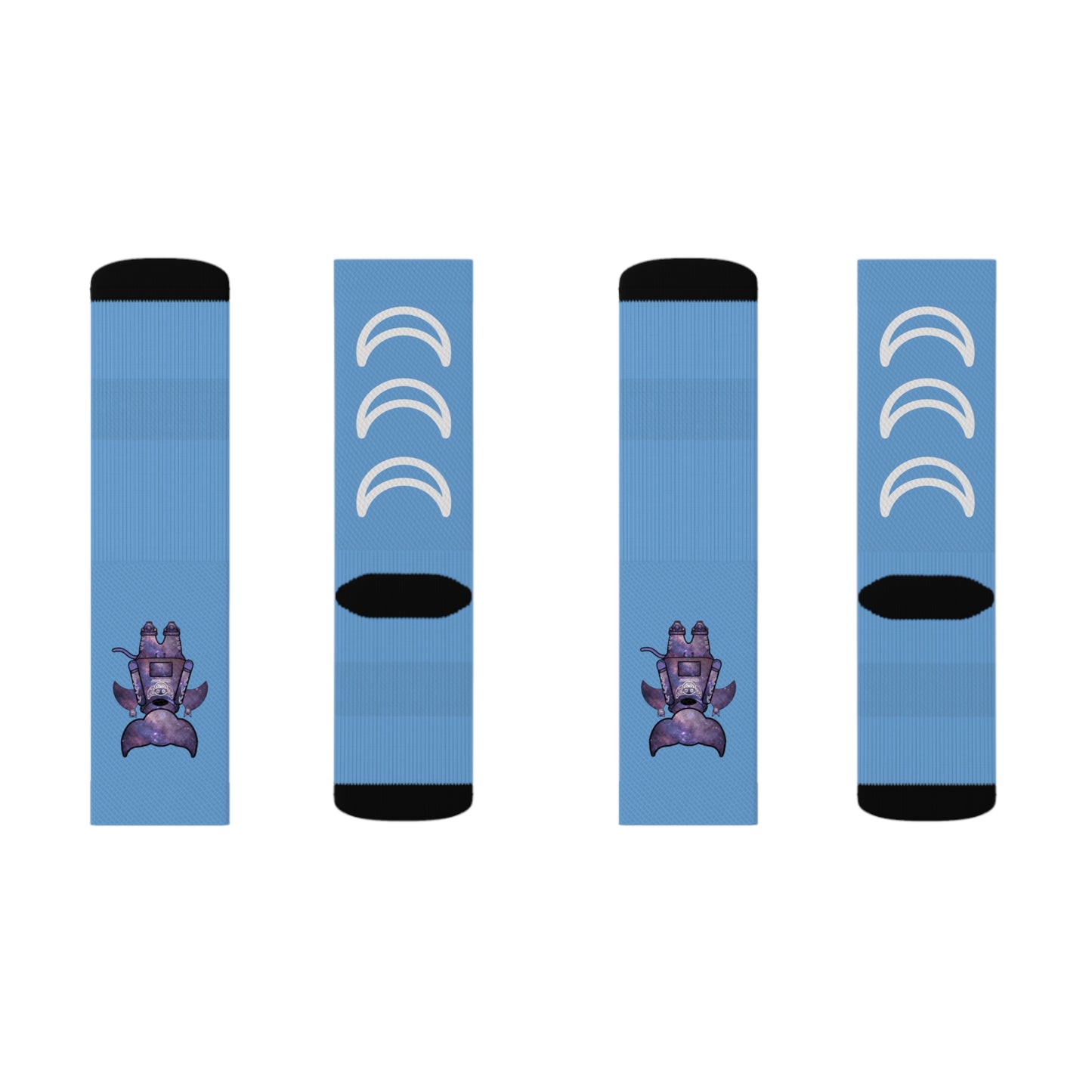 Cute BaTKaTT Sublimation Socks (Light blue)