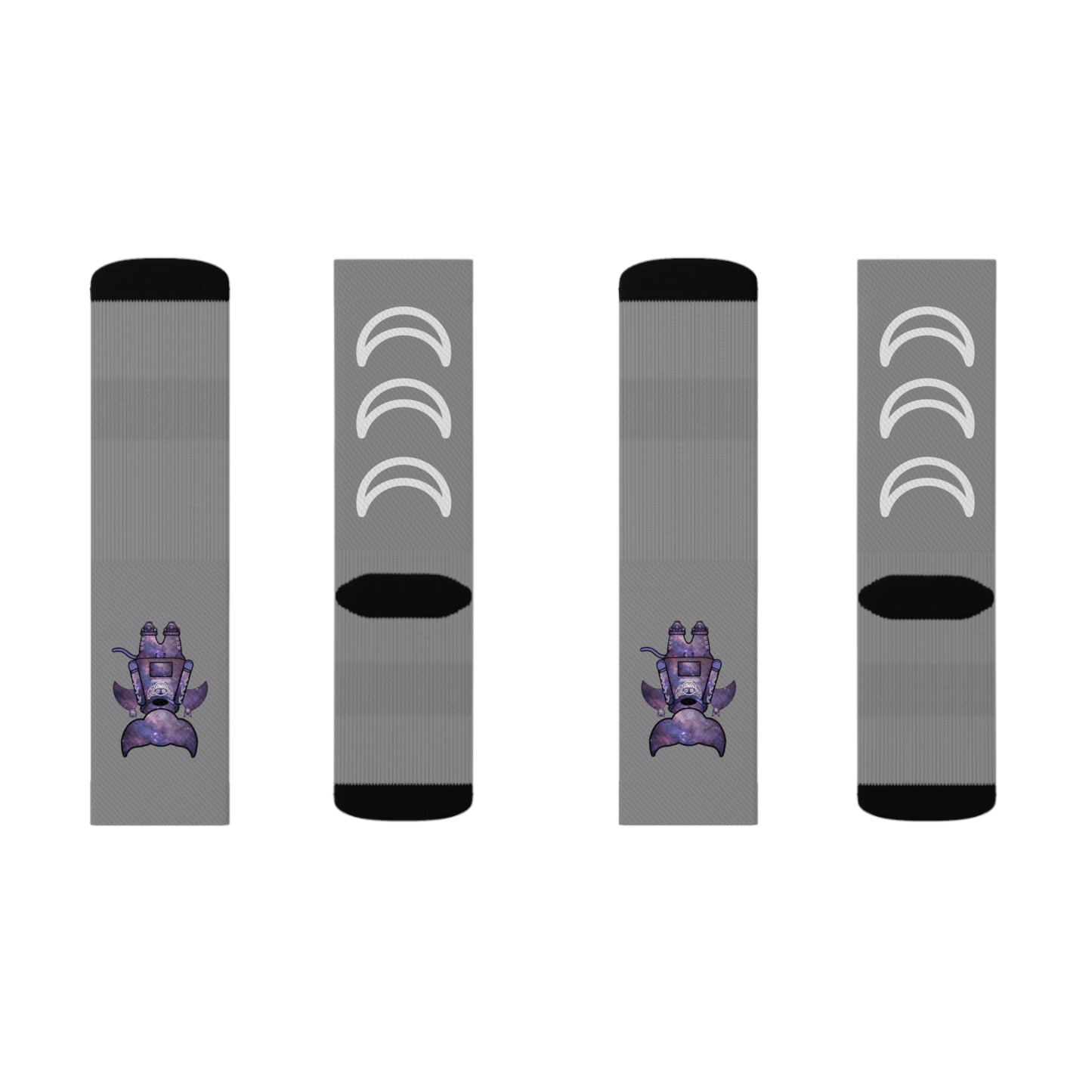 Cute BaTKaTT Sublimation Socks (Grey)