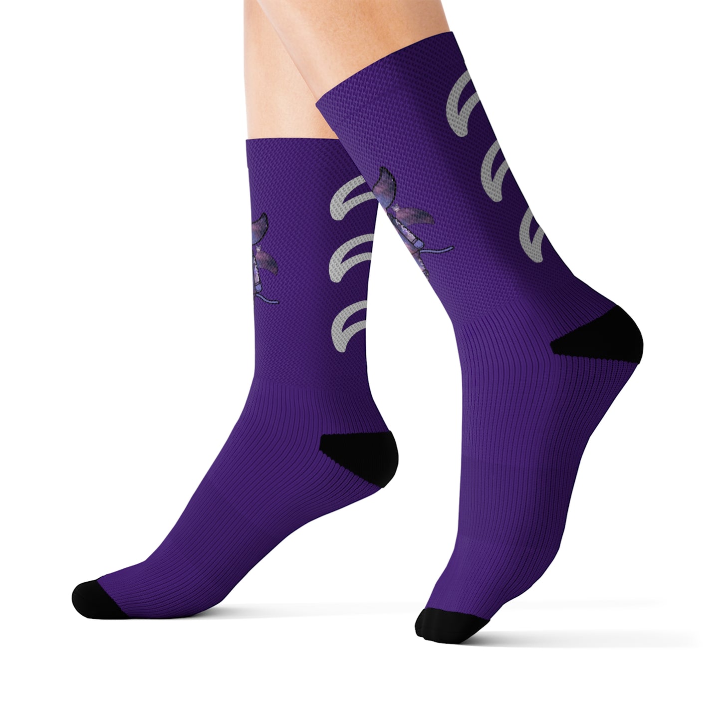 Cute BaTKaTT Sublimation Socks (Purple)