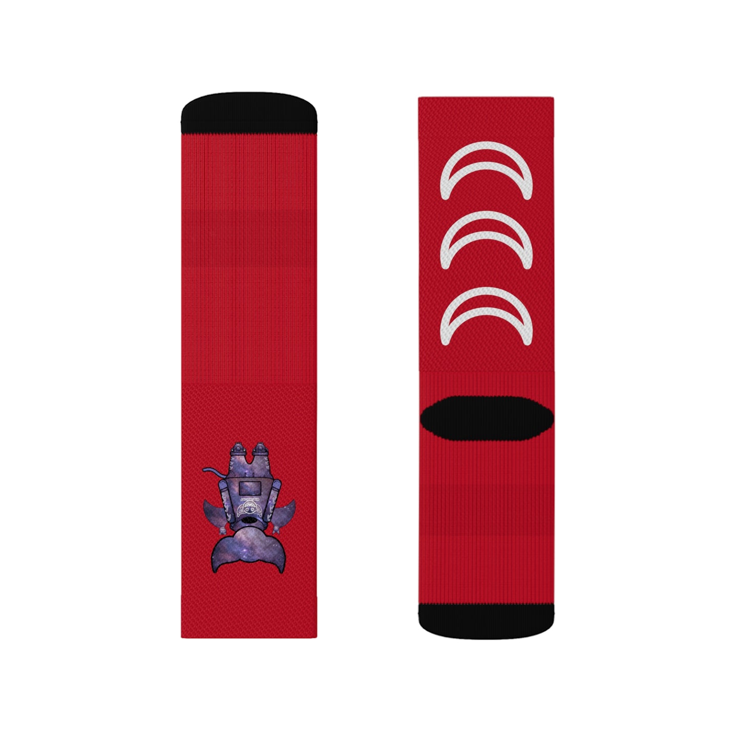 Cute BaTKaTT Sublimation Socks (Dark red)