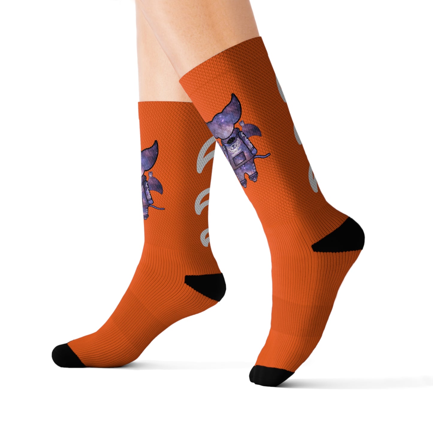 Cute BaTKaTT Sublimation Socks (Orange)