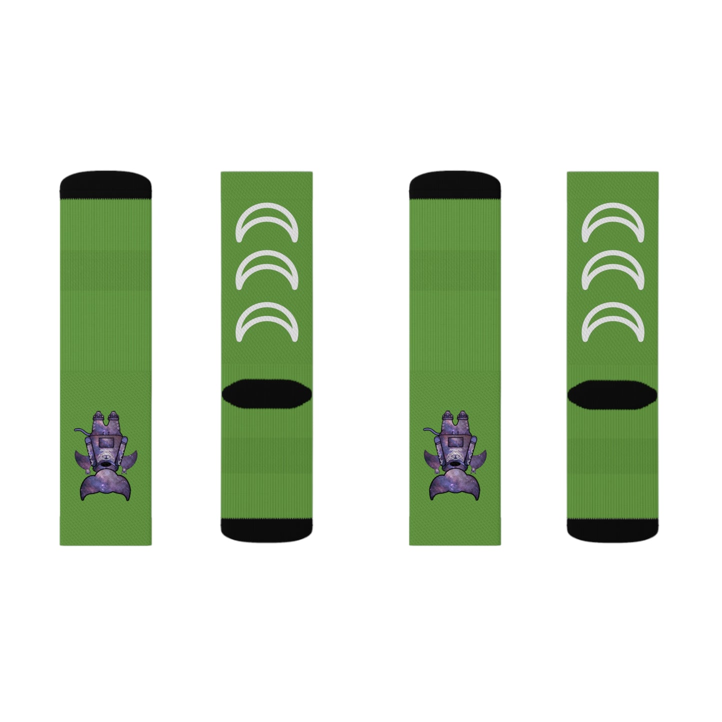 Cute BaTKaTT Sublimation Socks (Green)