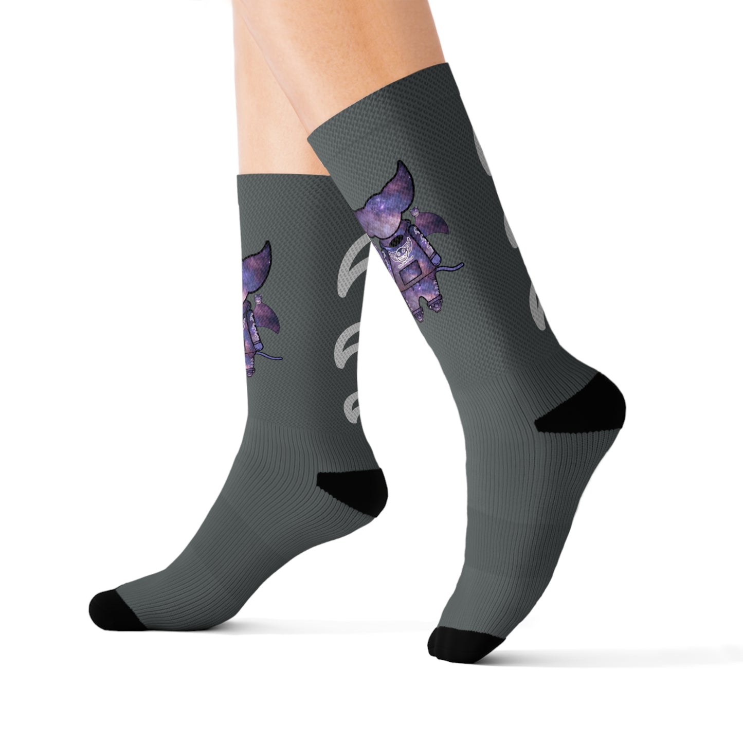 Cute BaTKaTT Sublimation Socks (Dark grey)
