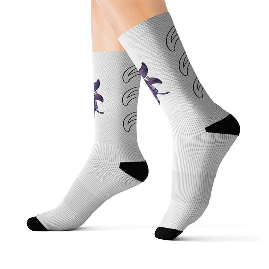Cute BaTKaTT Sublimation Socks (White)