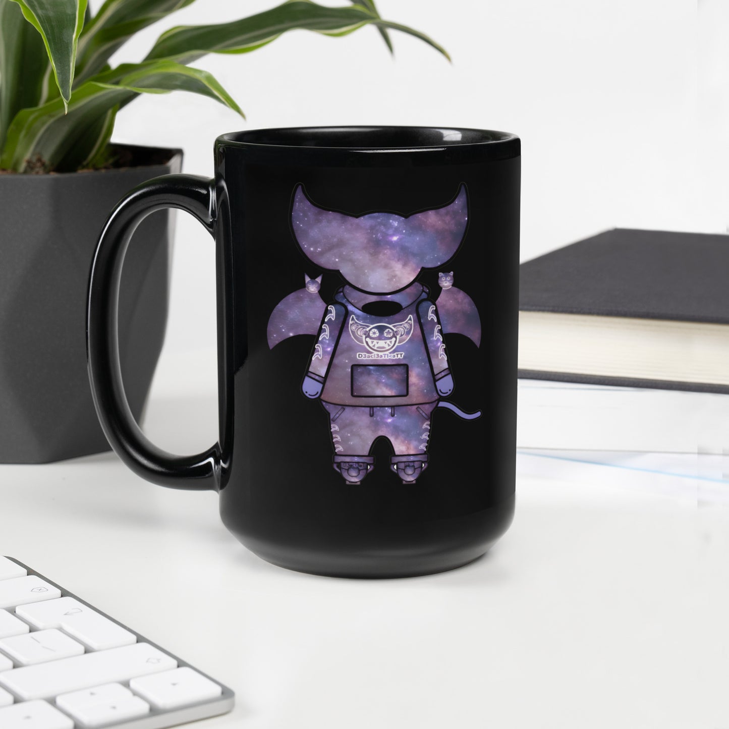 Cute BaTKaTT Glossy Mug (Black)