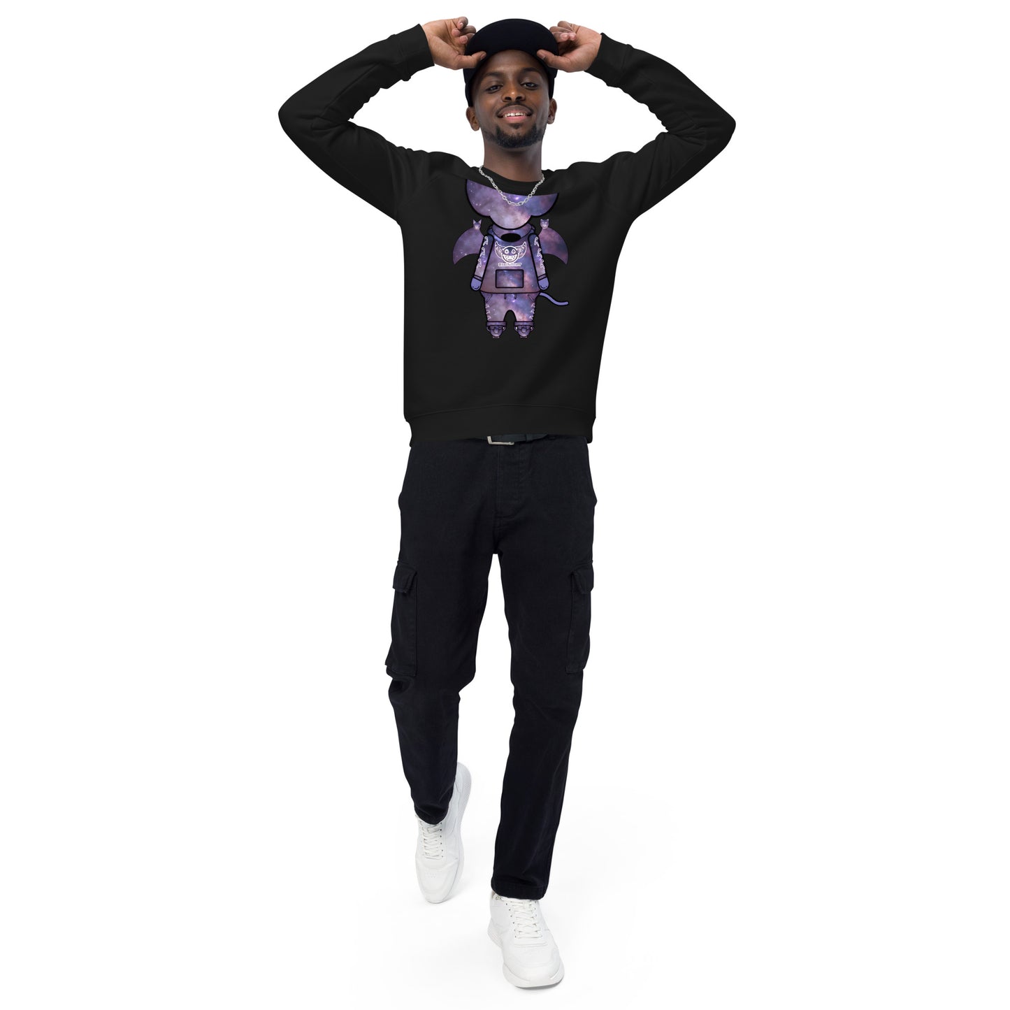 Cute BaTKaTT unisex organic raglan sweatshirt