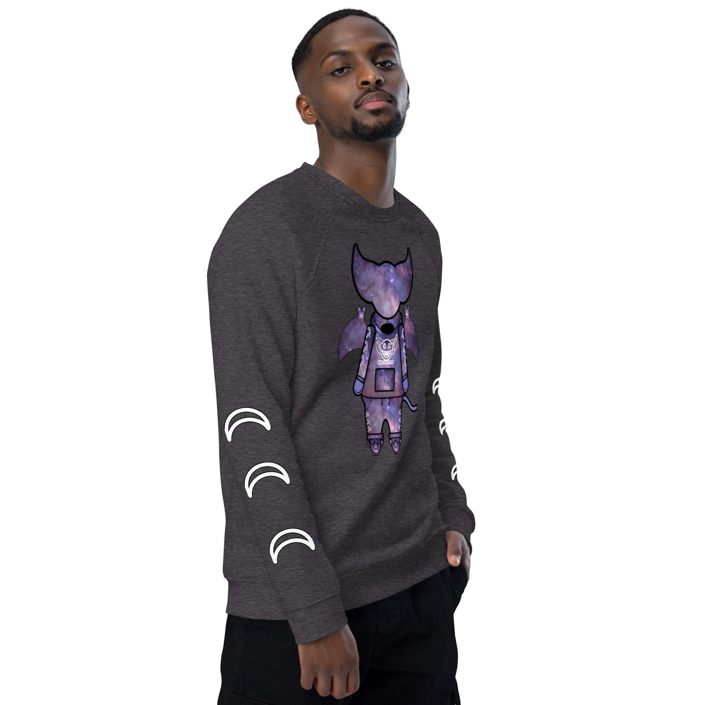 Cute BaTKaTT unisex organic raglan sweatshirt