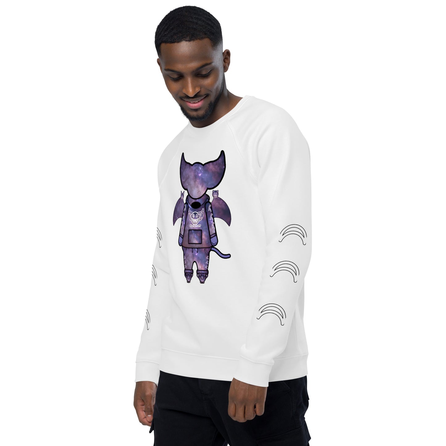 Cute BaTKaTT unisex organic raglan sweatshirt