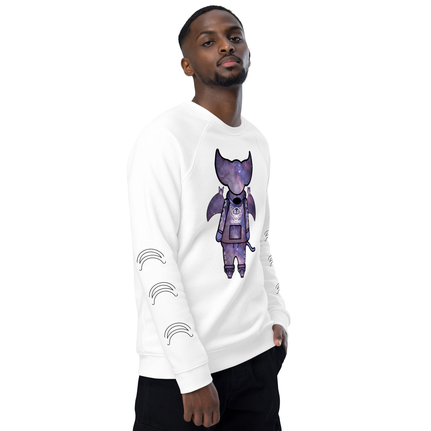Cute BaTKaTT unisex organic raglan sweatshirt